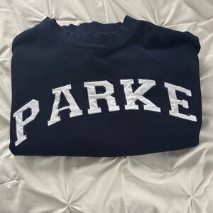 PARKE Navy + White Varsity Mockneck